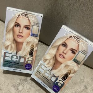 Lot Of 2 L'Oreal Paris Feria Hyper Platinum System Bleach Lightening